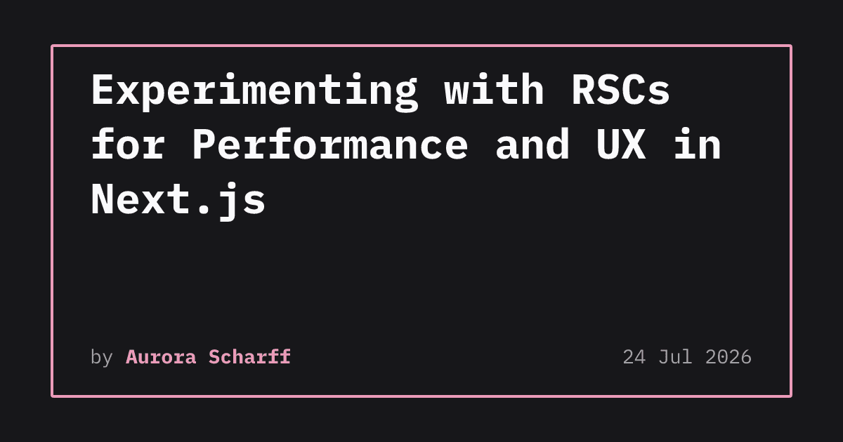 Next.js 16.3의 세 가지 비직관적 RSC 패턴: 페이지네이션, 검색, 서버 렌더링 미리보기