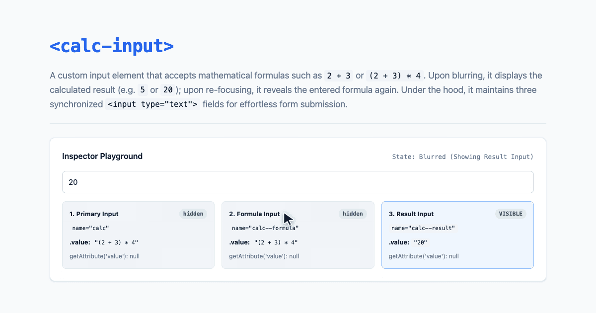 calc-input: 수식과 결과를 함께 보존하는 입력 요소